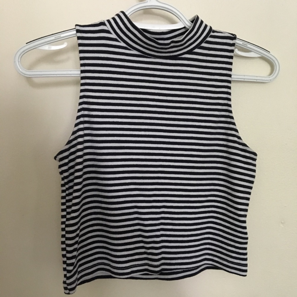 H&M striped crop tank top
